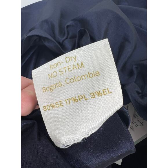 Kika Vargas Silk Chiara Day Dress in Navy - Picture 12 of 12